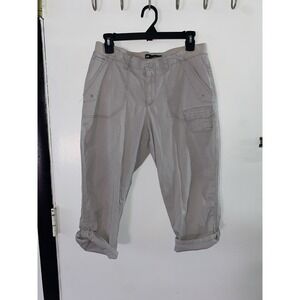 Lee Relaxed Fit Mid Rise Women's Capris Size 10 Medium Gray Pockets